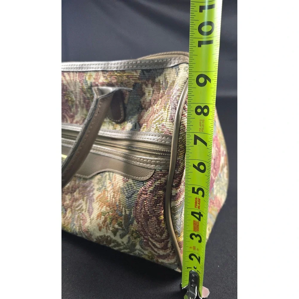 Jaguar Floral Tapestry Satchel Bag JCPenney Multi Color Rose Vintage Travel Tote